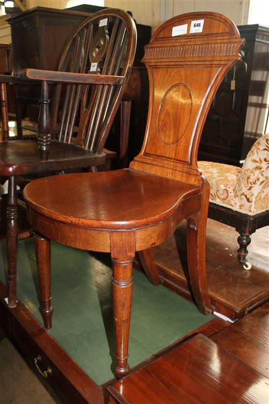 Regency mahogany hall chair